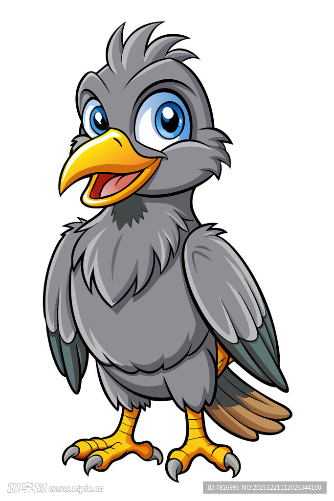 可爱灰鸟卡通形象
