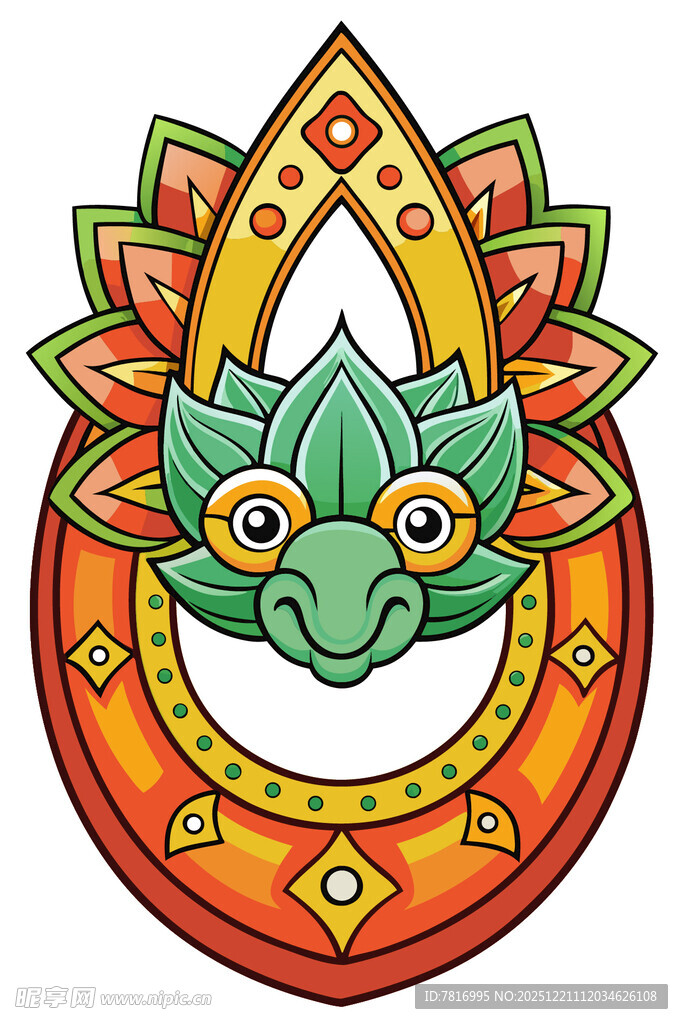 神秘龙形装饰图案