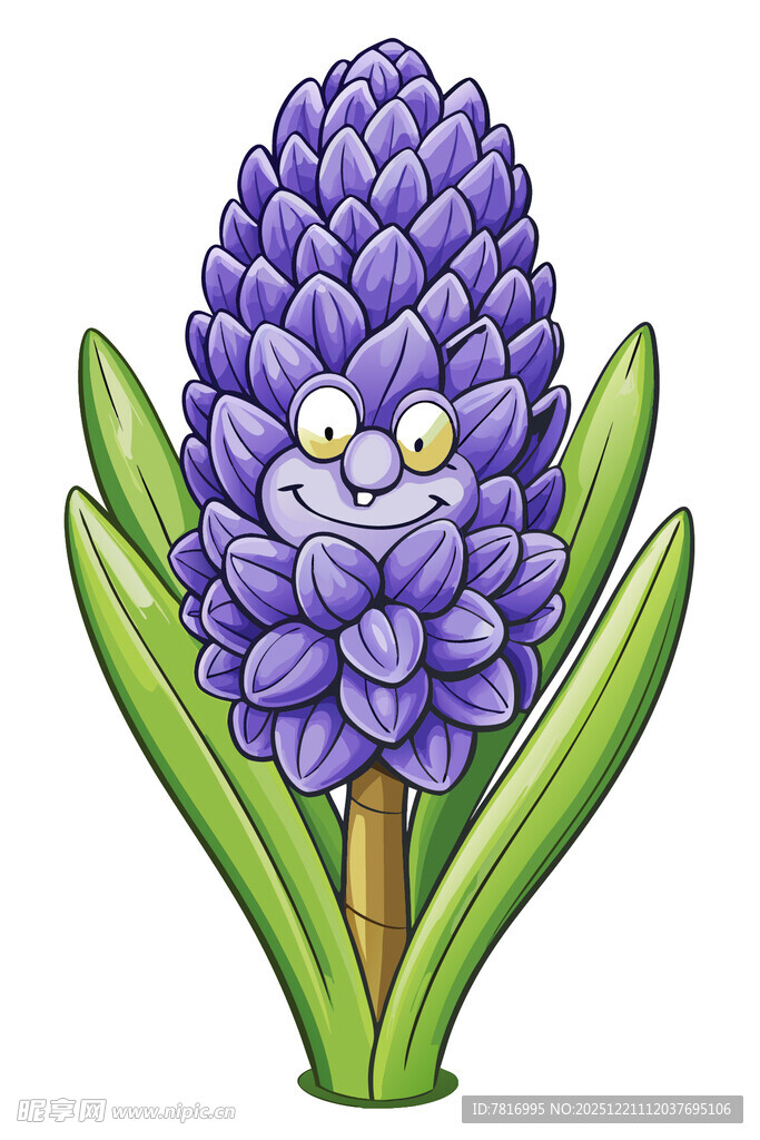 可爱紫色风信子卡通形象
