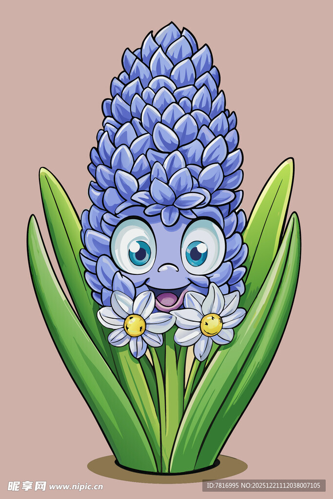 可爱风蓝风信子卡通形象
