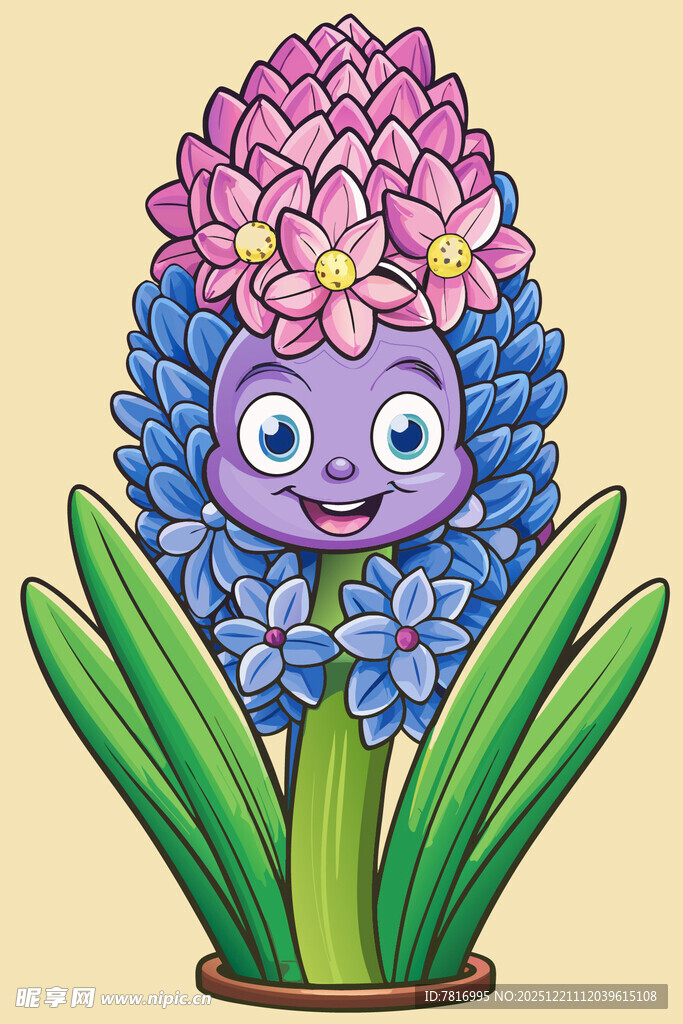 可爱风风信子卡通形象