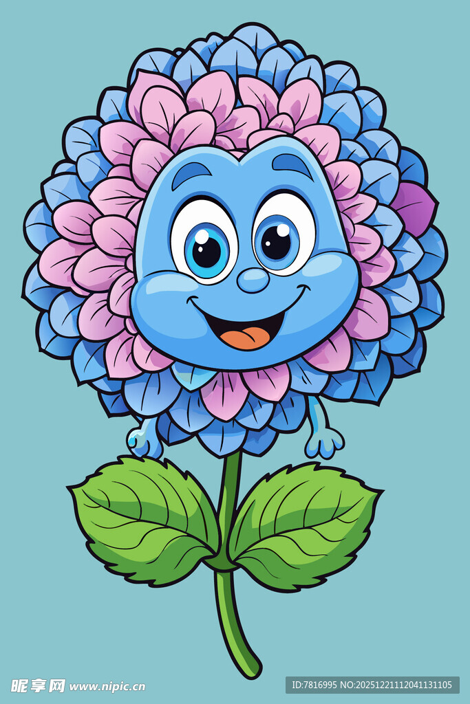 可爱笑脸花朵卡通形象