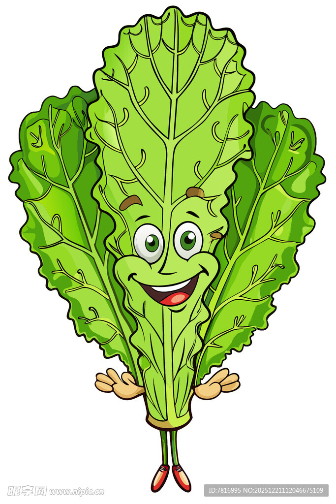 可爱卡通生菜形象