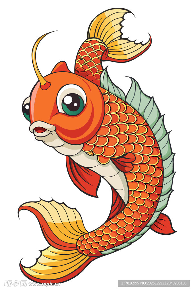 卡通锦鲤形象
