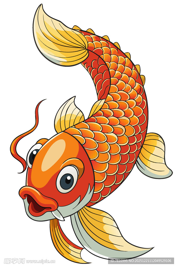 可爱卡通锦鲤形象