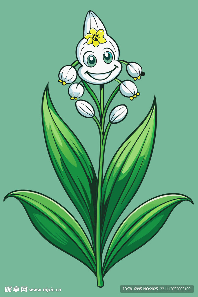 可爱铃兰花插画