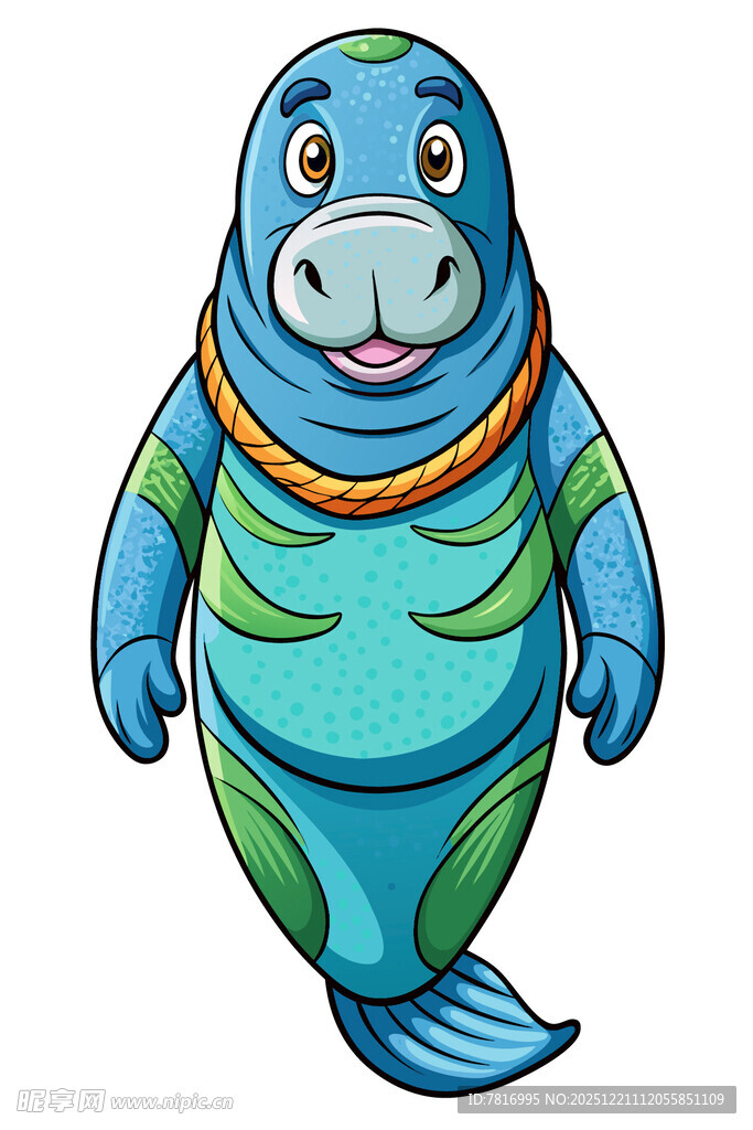 卡通海牛形象色彩鲜艳