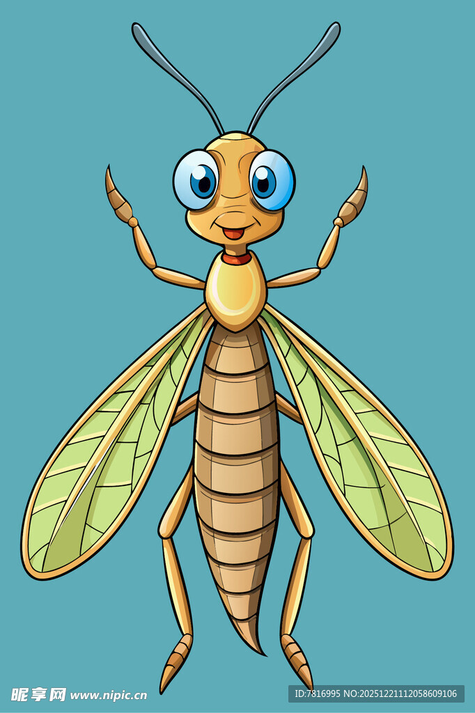 可爱卡通形象的小昆虫