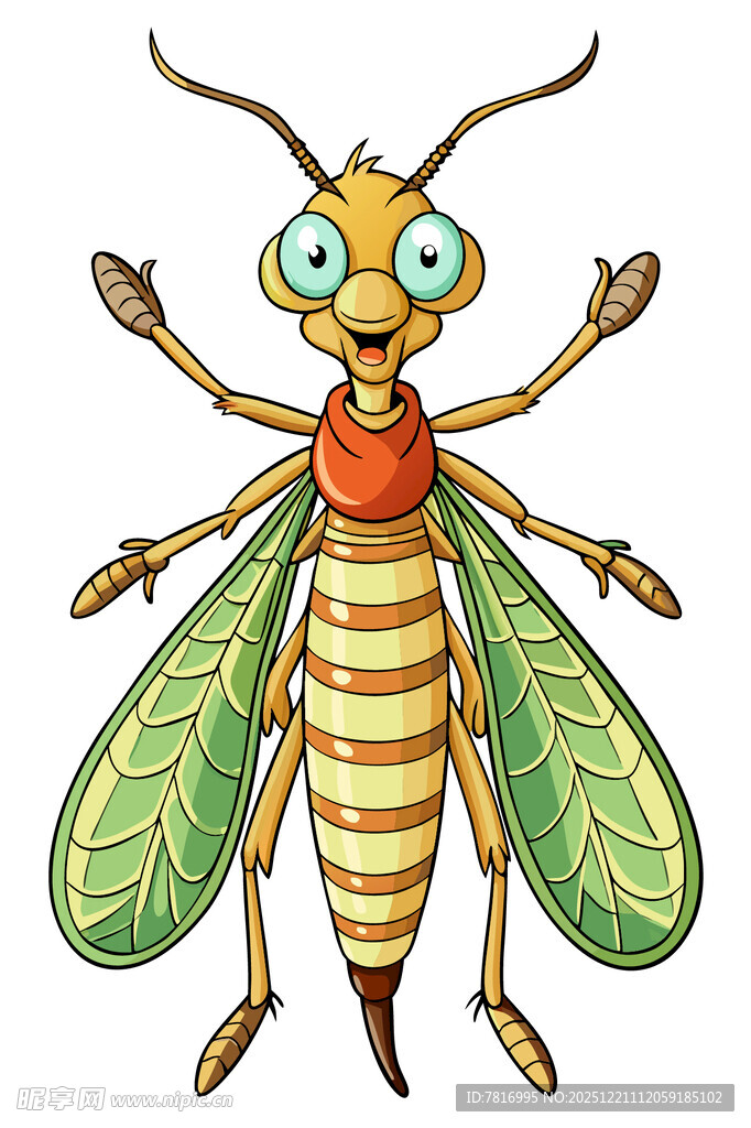 卡通形象的彩色大昆虫