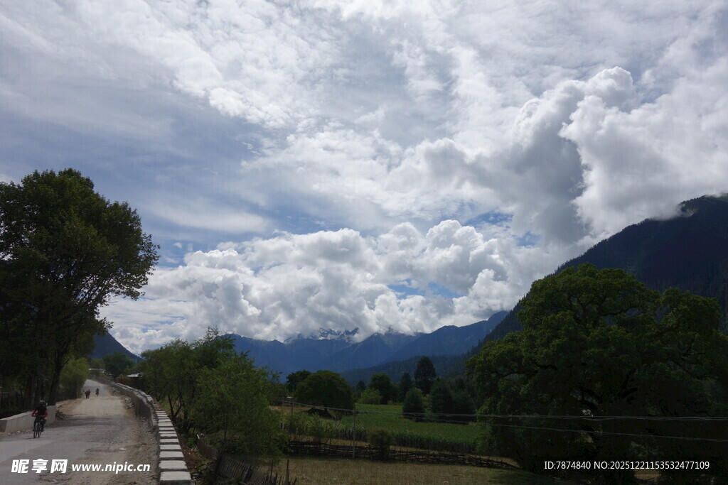 山间公路旁的秀丽自然风景