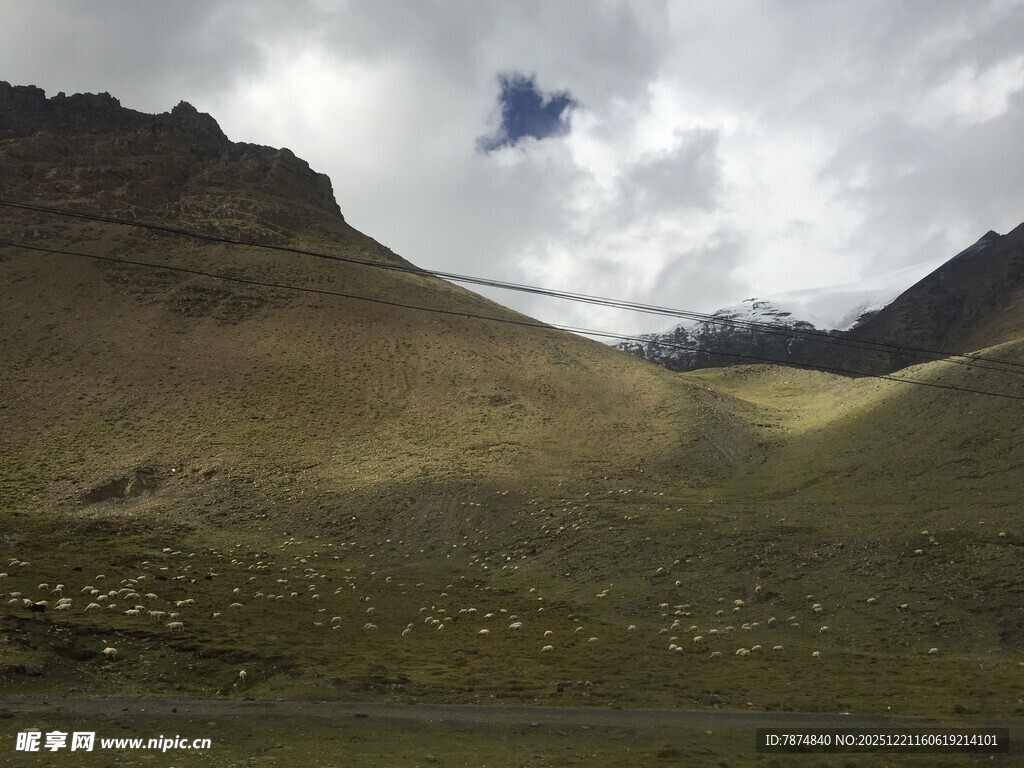山间草原与空中飞鸟景象