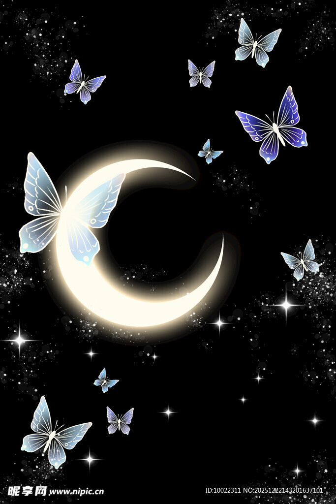 月夜蝶舞梦幻场景