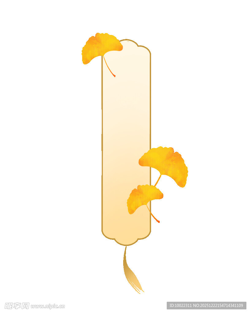 古风银杏书签插画