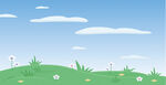 蓝天草地插图