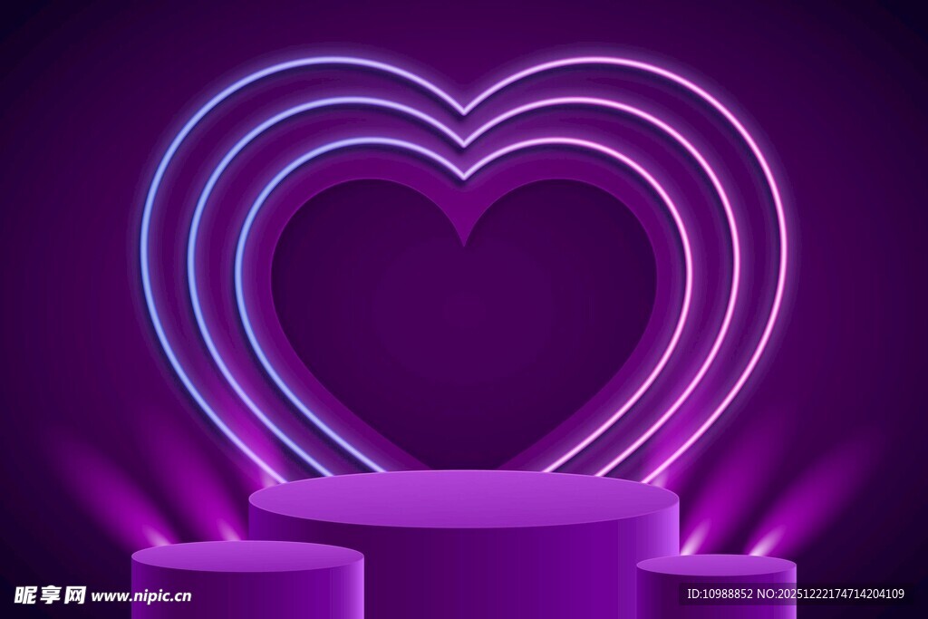 心形霓虹展台