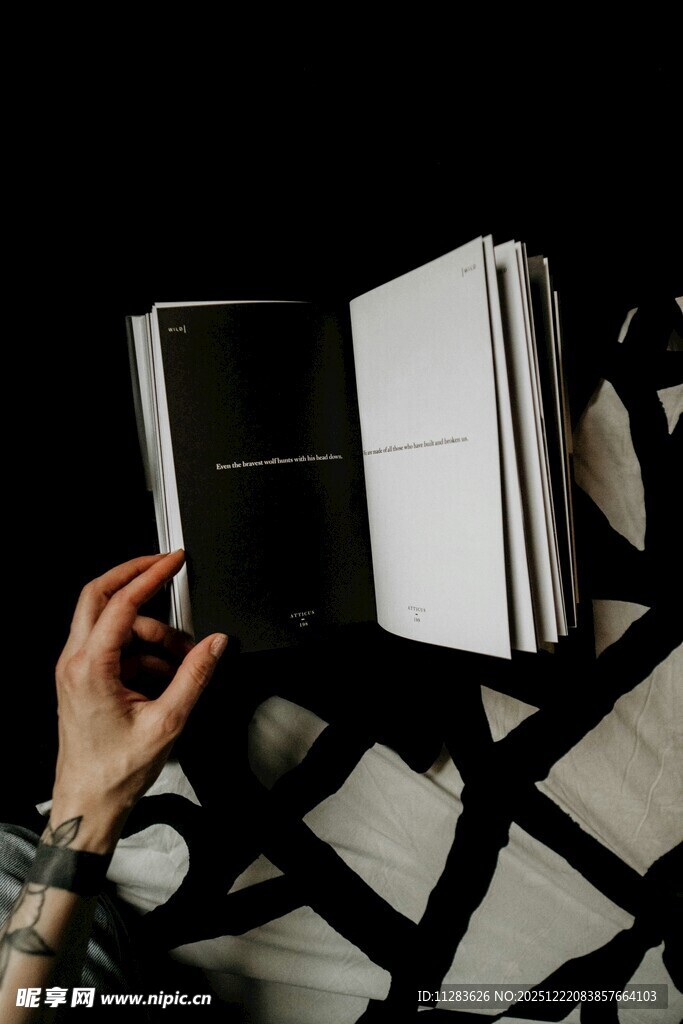 手捧翻开的书籍