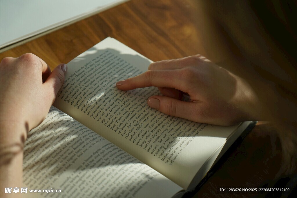 手捧书卷的静谧阅读时刻