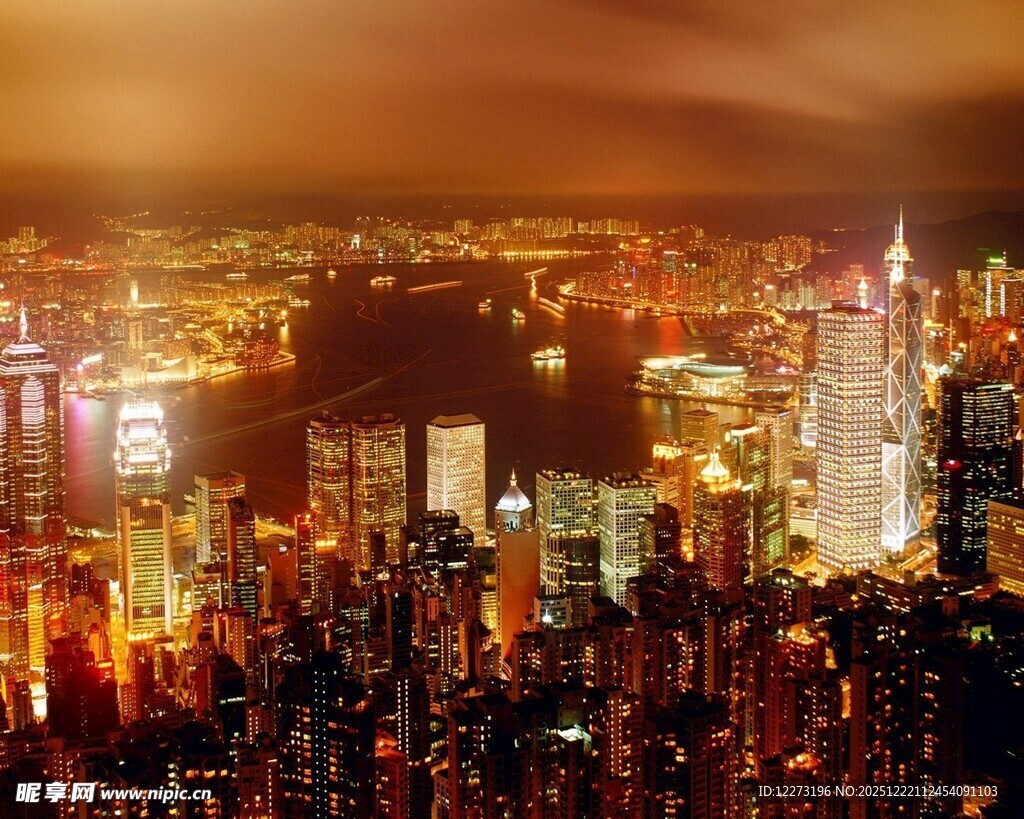 繁华都市夜景俯瞰