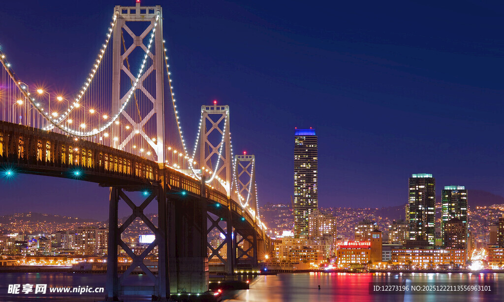 旧金山海湾大桥夜景