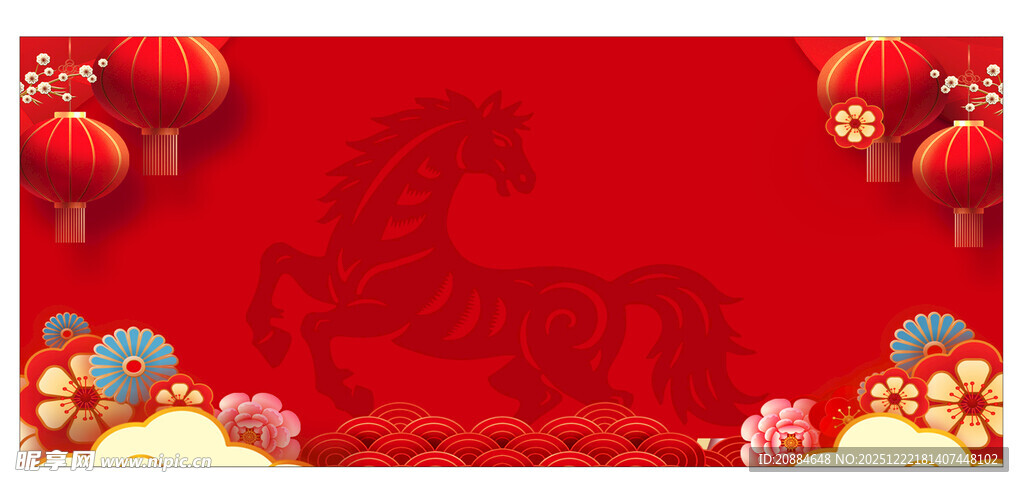 红色喜庆春节装饰背景图