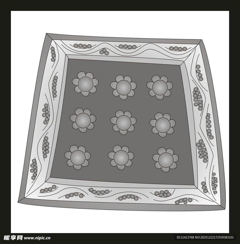 复古花纹方形图案