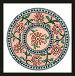 圆形花卉装饰图案