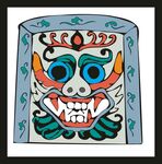 手绘神秘夸张面具图案