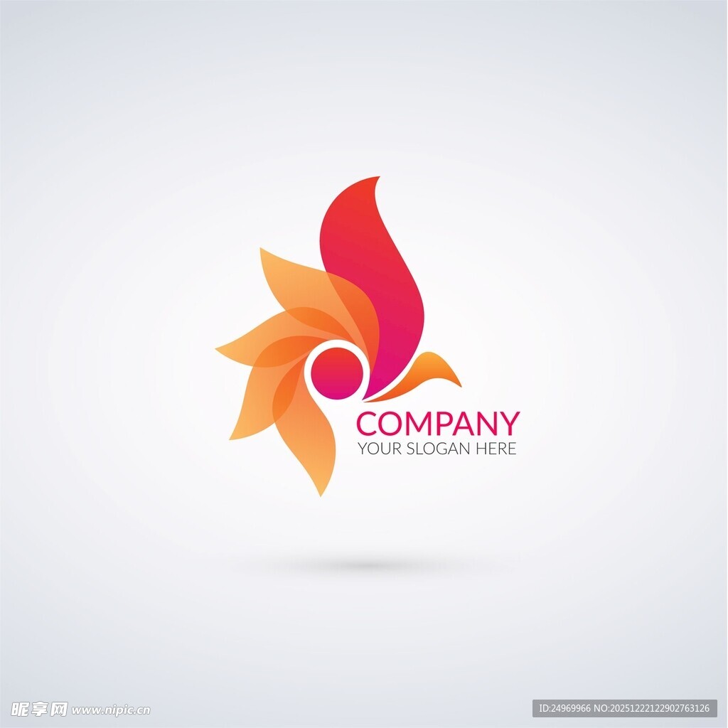 火焰花朵公司标志设计