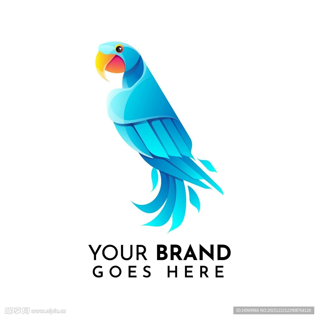 蓝色鹦鹉品牌标志设计