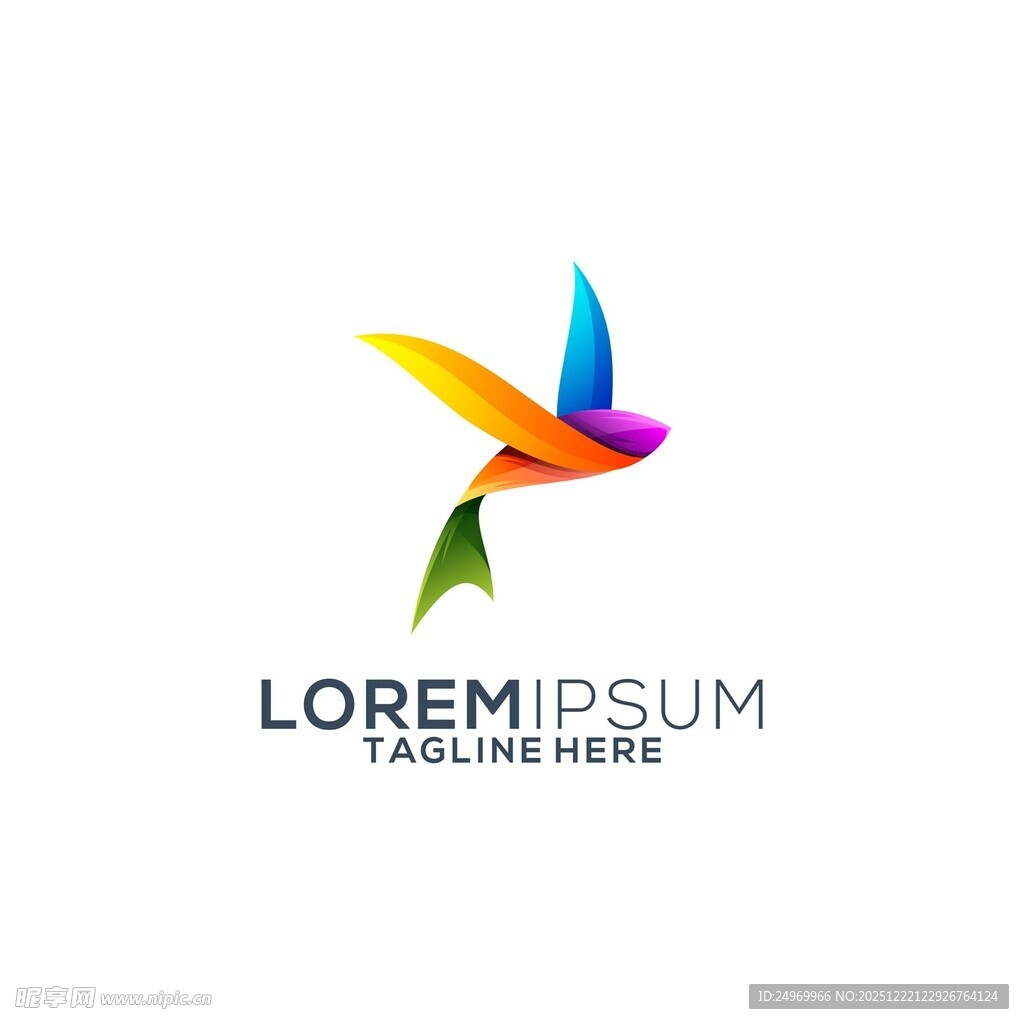 多彩飞鸟标志设计