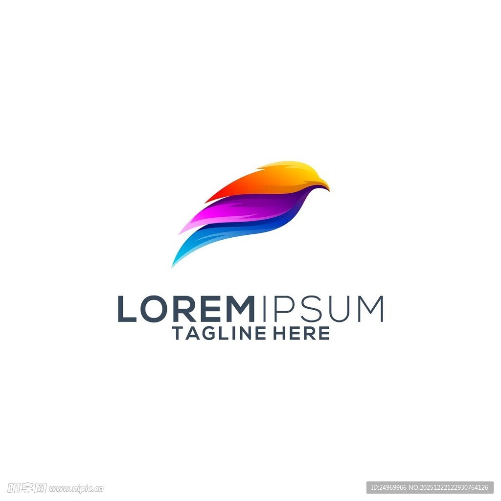 多彩飞鸟标志设计