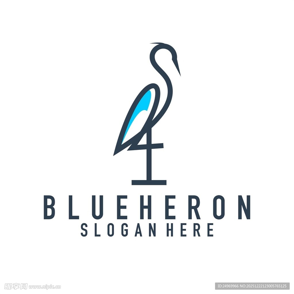 蓝鹭标志设计