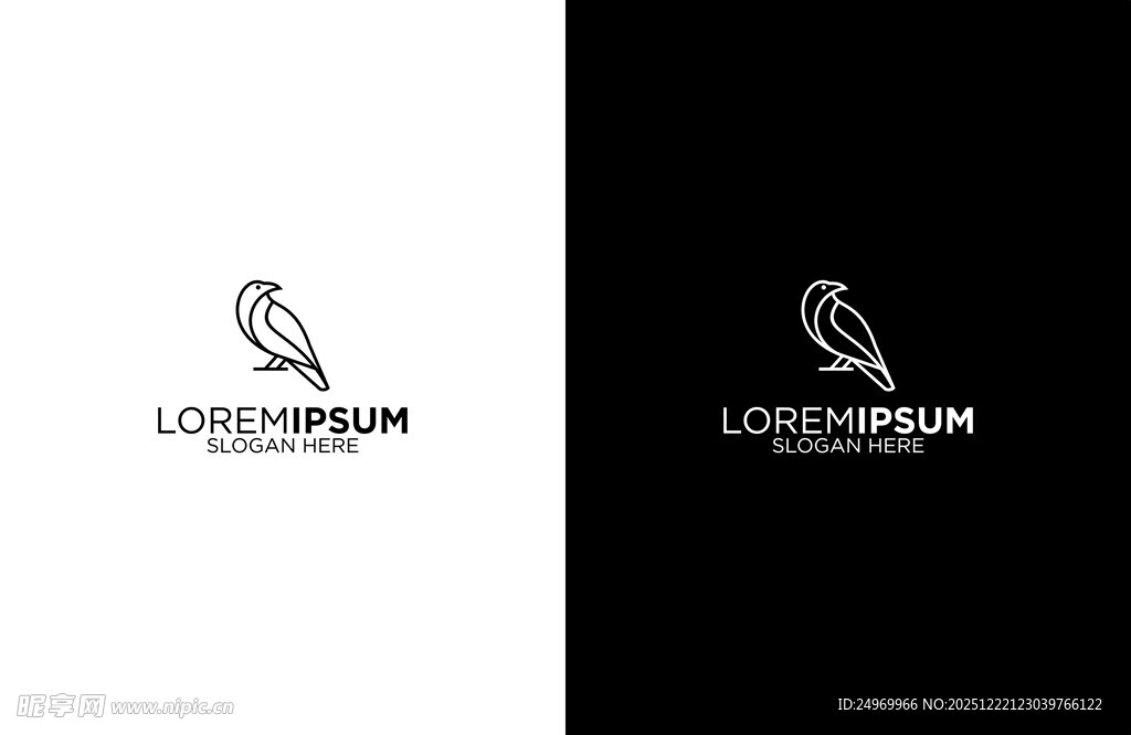 简约黑白风格标志设计