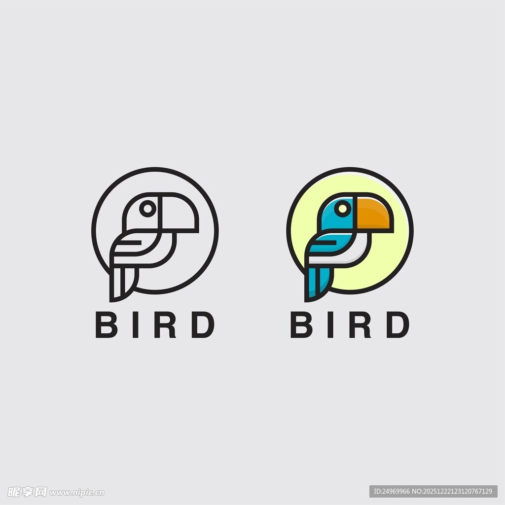 简约风鸟类标志设计
