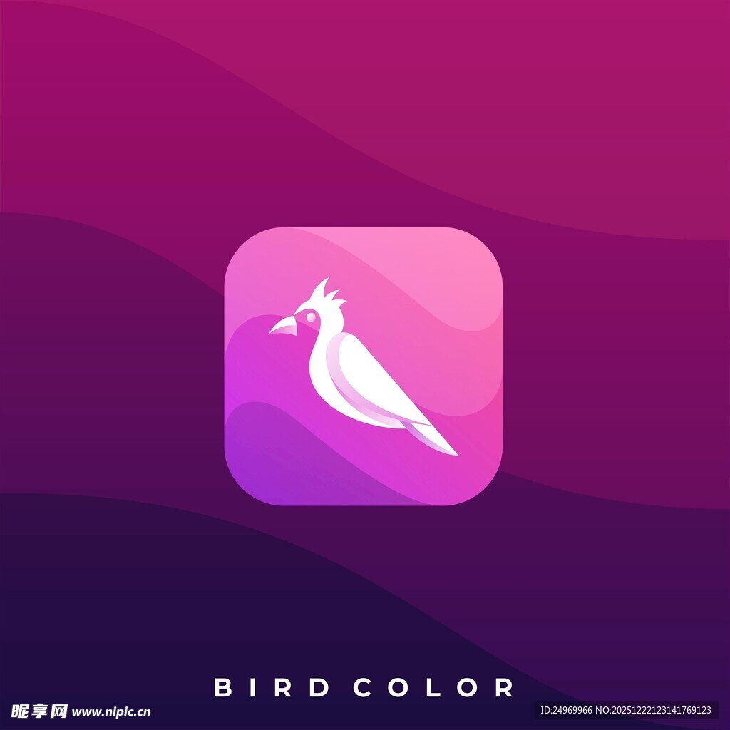 多彩鸟类图标设计