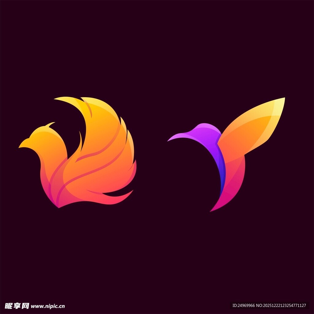 双凤凰创意标志设计