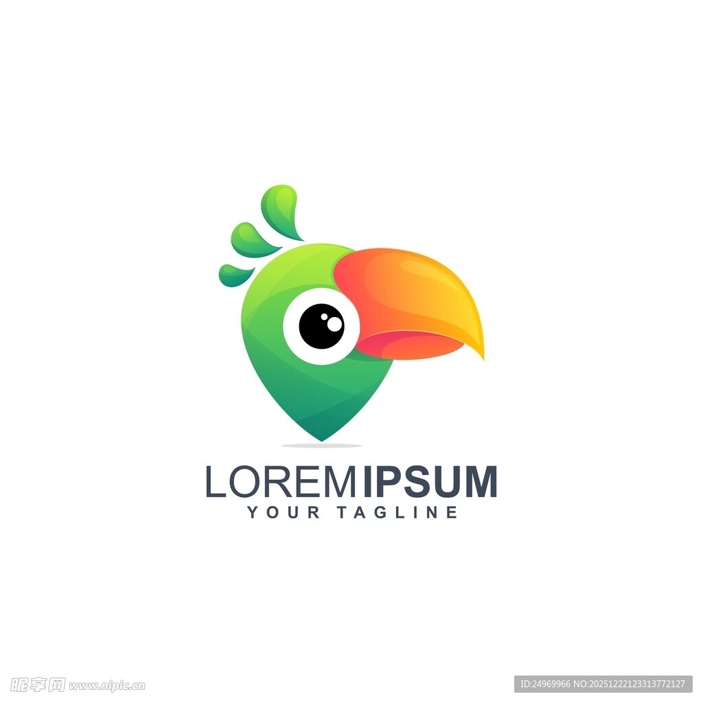 多彩鹦鹉标志设计