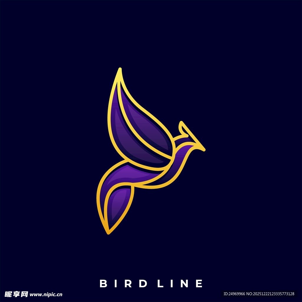 简约飞鸟标志设计