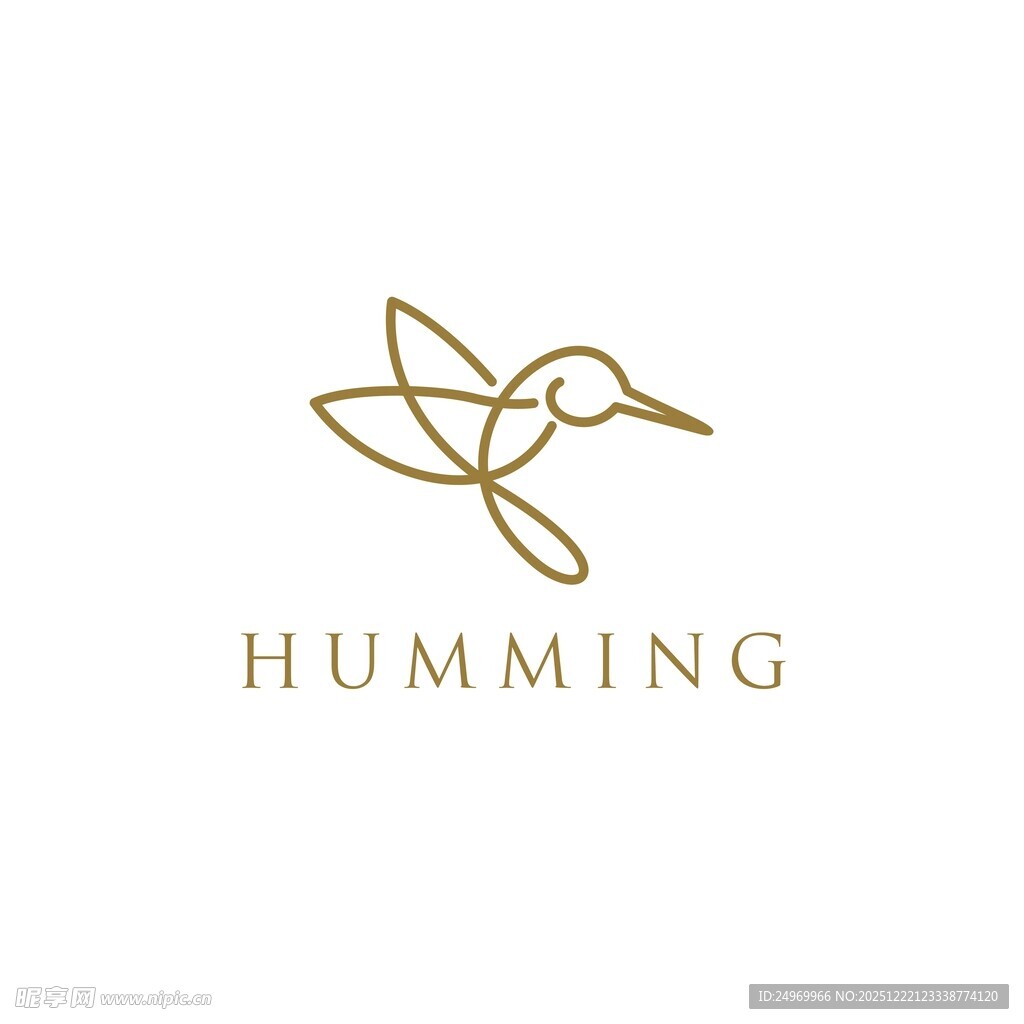 蜂鸟简约标志设计