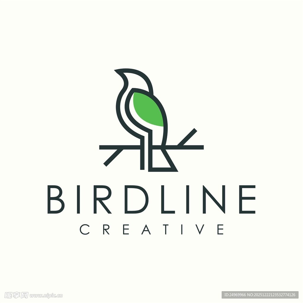 鸟线创意标志设计