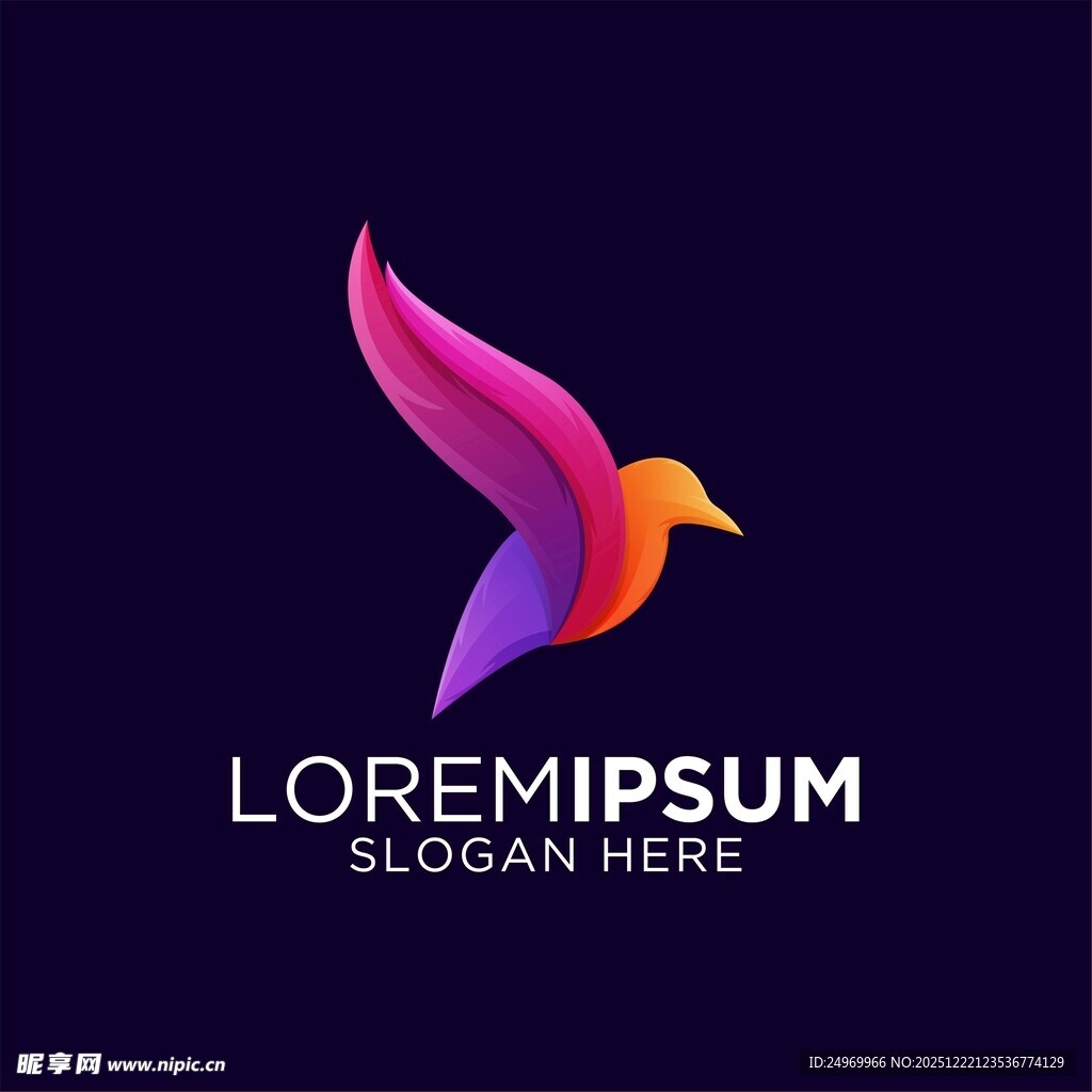 多彩飞鸟标志设计