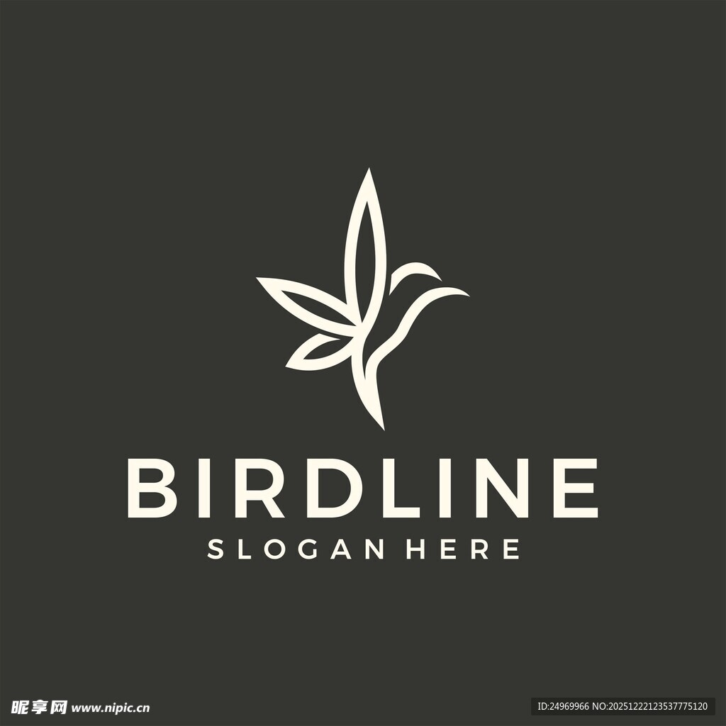 飞鸟线条标志设计