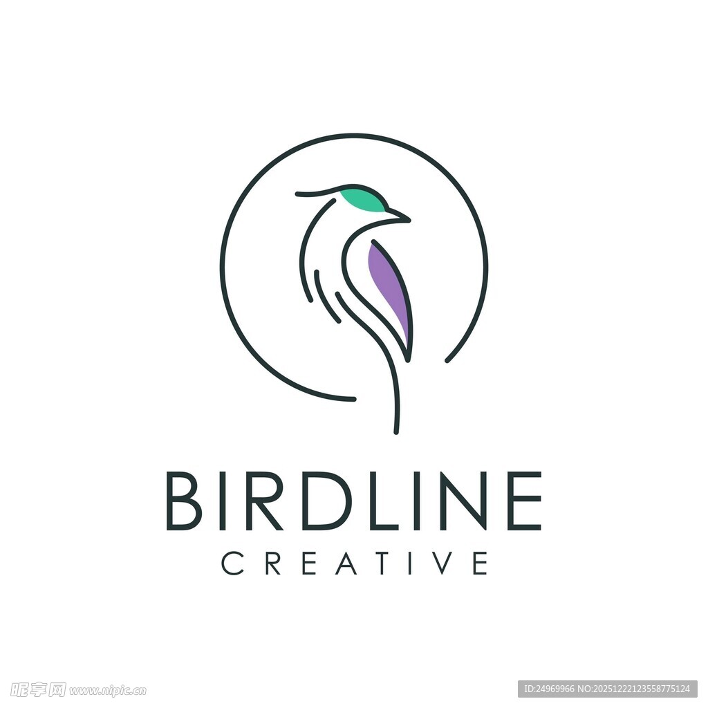鸟线创意标志设计