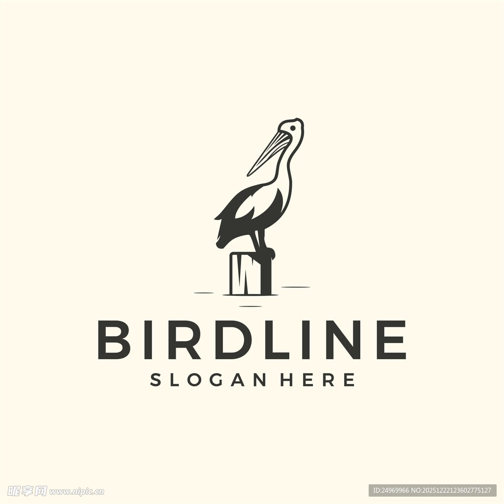 鸟线标志设计