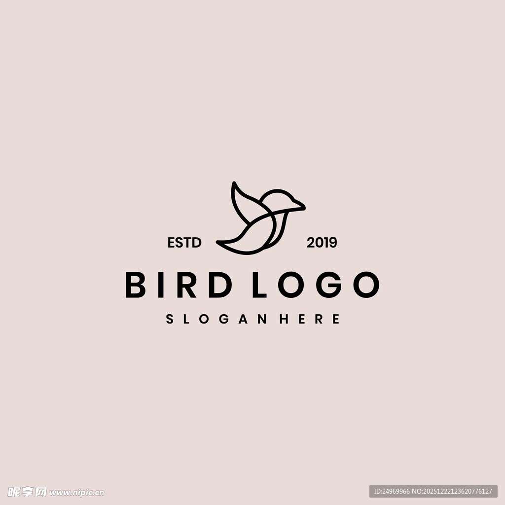 简约小鸟标志设计