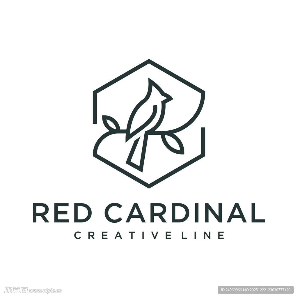 红雀创意线条标志设计