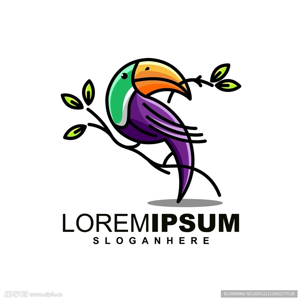 多彩巨嘴鸟标志设计