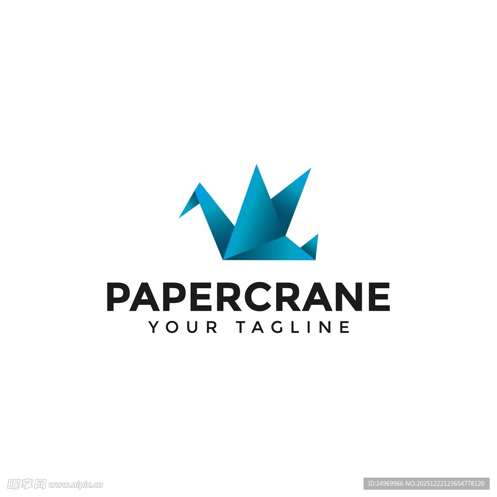 蓝色纸鹤标志设计