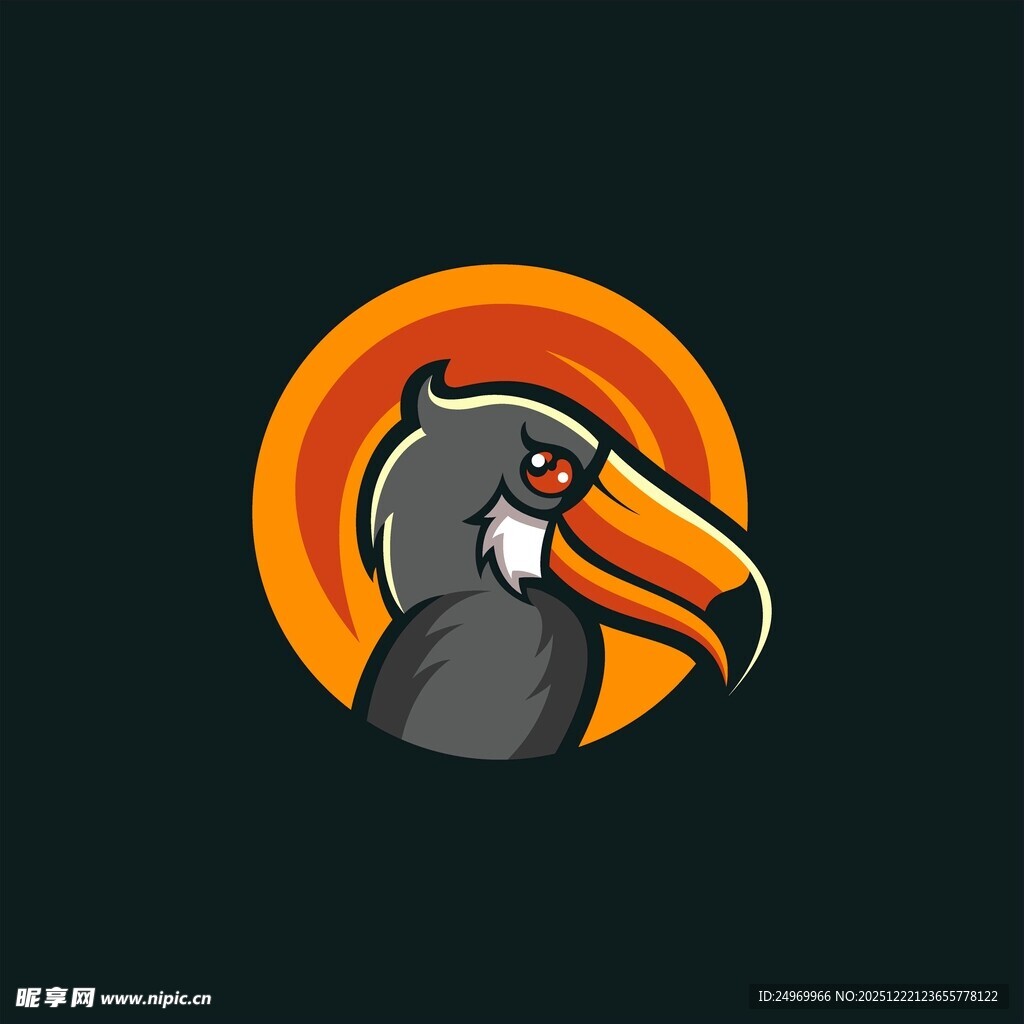 巨嘴鸟卡通标志形象