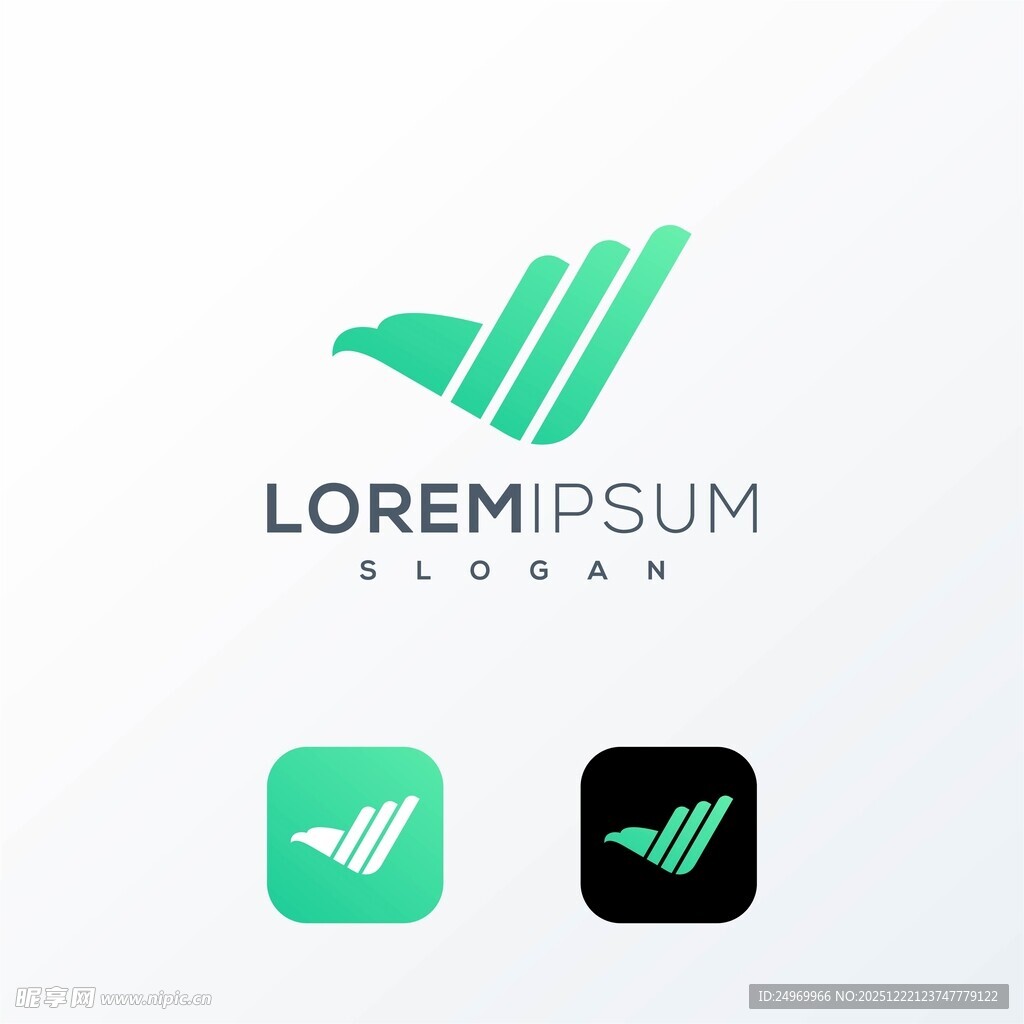 飞鸟风格简约logo设计